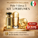 ¡Pide 1 y OBTÉN 3! Kit de perfumes premium para mujer (100 ml) (LADY MILLION | 212 VIP WILD PARTY | FAME PACO RABANNE)
