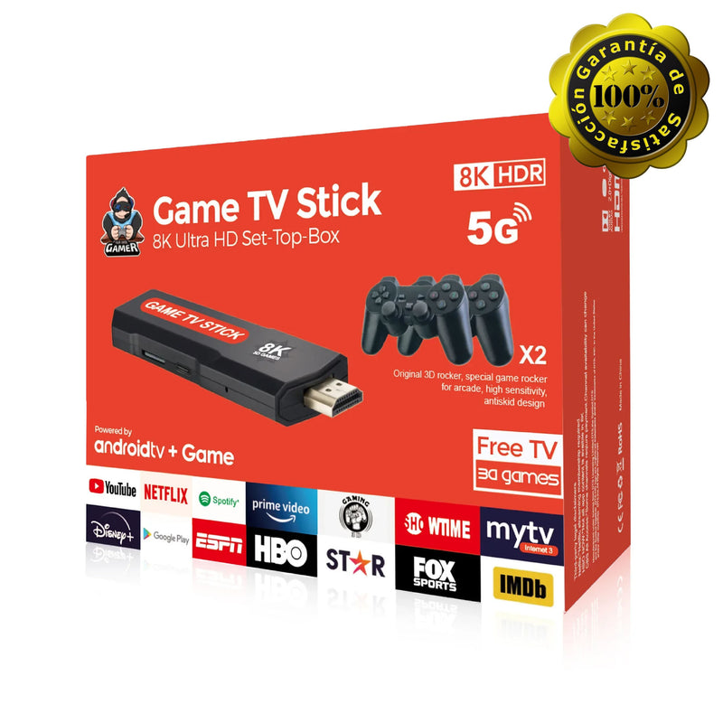 TV Stick Premium | +600 Multicanales | Canales de Fútbol | TV en vivo | Películas para adultos (+18) | Video Game